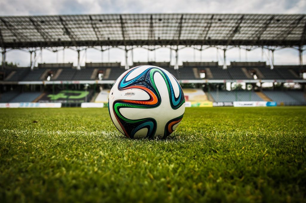 A soccer ball on the field